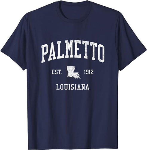 Palmetto Louisiana LA T-Shirt Vintage Athletic Sports Design Tee