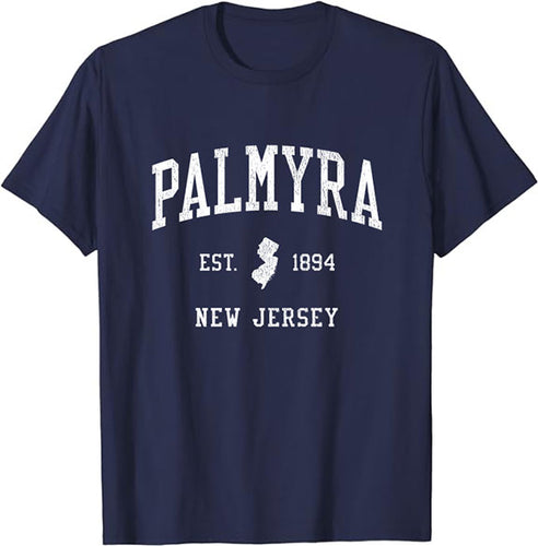 Palmyra New Jersey NJ T-Shirt Vintage Athletic Sports Design Tee