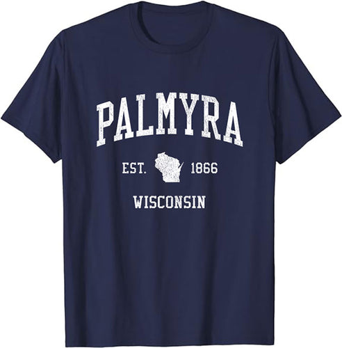 Palmyra Wisconsin WI T-Shirt Vintage Athletic Sports Design Tee