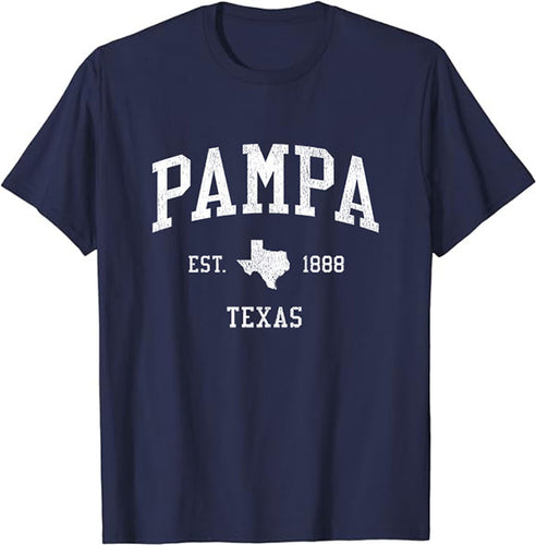 Pampa Texas TX T-Shirt Vintage Athletic Sports Design Tee