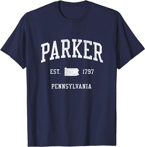 Parker Pennsylvania PA T-Shirt Vintage Athletic Sports Design Tee