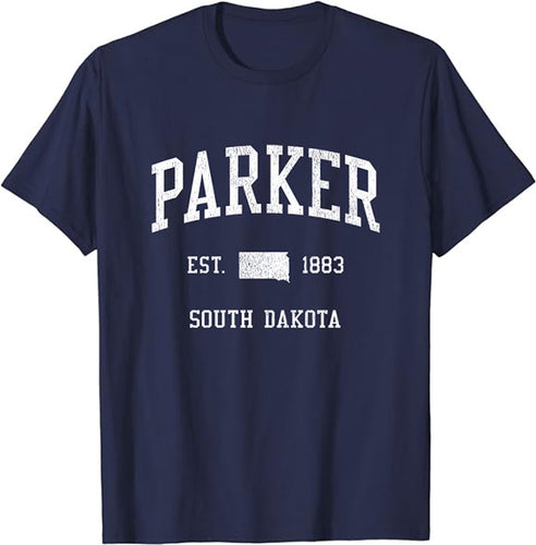 Parker South Dakota SD T-Shirt Vintage Athletic Sports Design Tee