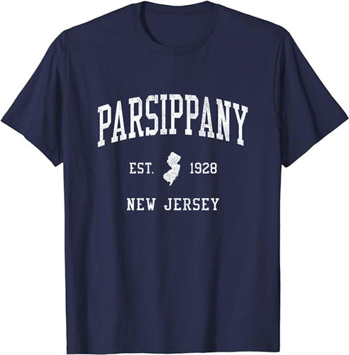 Parsippany New Jersey NJ T-Shirt Vintage Athletic Sports Design Tee