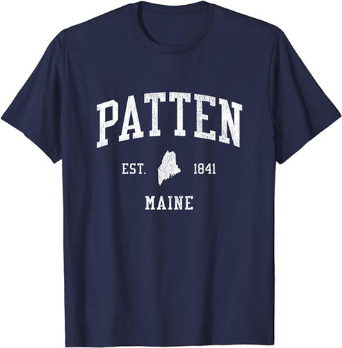Patten Maine ME T-Shirt Vintage Athletic Sports Design Tee