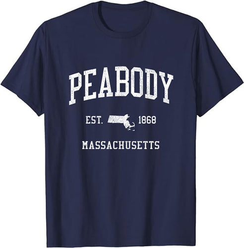 Peabody Massachusetts MA T-Shirt Vintage Athletic Sports Design Tee