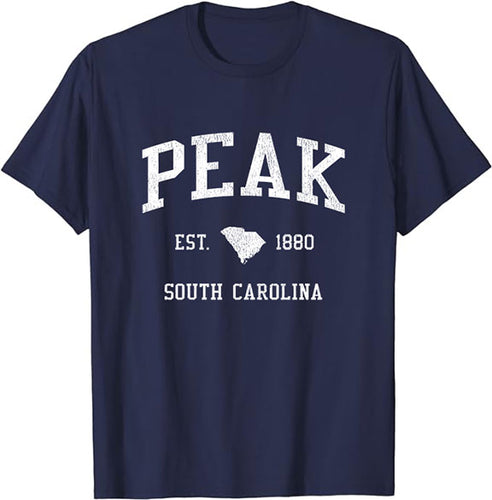 Peak South Carolina SC T-Shirt Vintage Athletic Sports Design Tee
