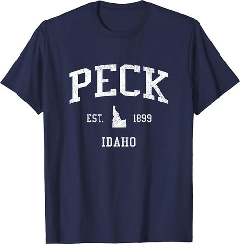 Peck Idaho ID T-Shirt Vintage Athletic Sports Design Tee