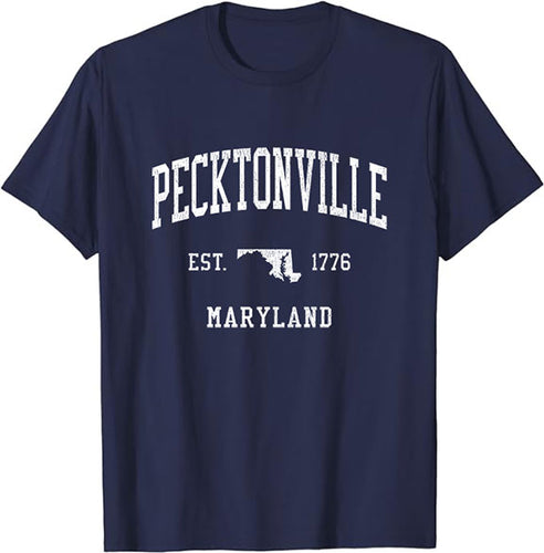 Pecktonville Maryland MD T-Shirt Vintage Athletic Sports Design Tee