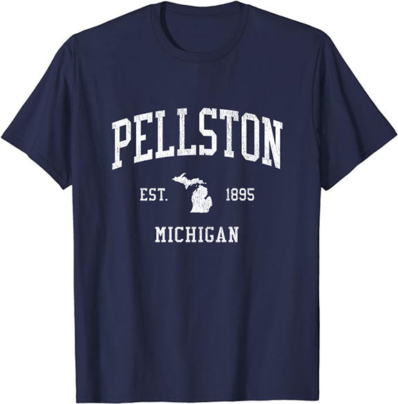 Pellston Michigan MI T-Shirt Vintage Athletic Sports Design Tee