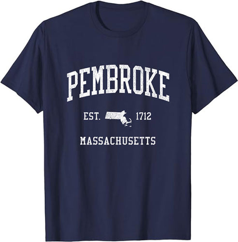 Pembroke Massachusetts MA T-Shirt Vintage Athletic Sports Design Tee