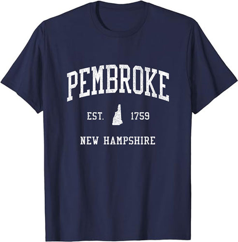 Pembroke New Hampshire NH T-Shirt Vintage Athletic Sports Design Tee