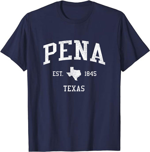 Pena Texas TX T-Shirt Vintage Athletic Sports Design Tee