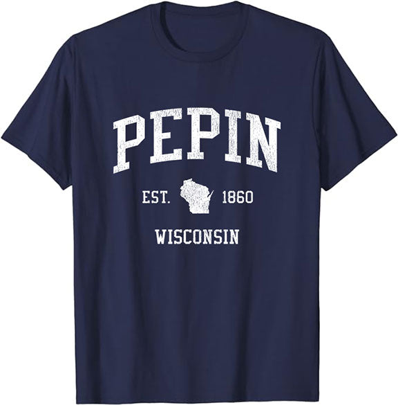 Pepin Wisconsin WI T-Shirt Vintage Athletic Sports Design Tee