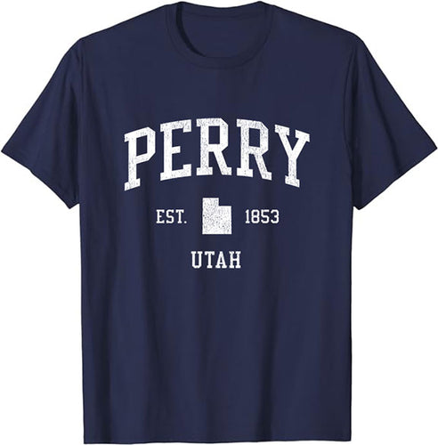 Perry Utah UT T-Shirt Vintage Athletic Sports Design Tee