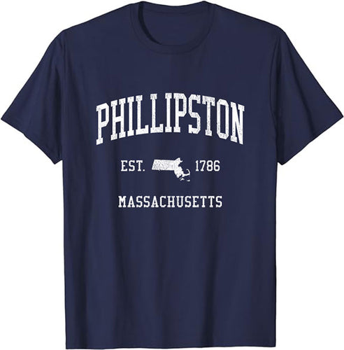 Phillipston Massachusetts MA T-Shirt Vintage Athletic Sports Design Tee