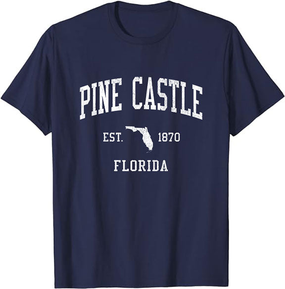 Pine Castle Florida FL T-Shirt Vintage Athletic Sports Design Tee