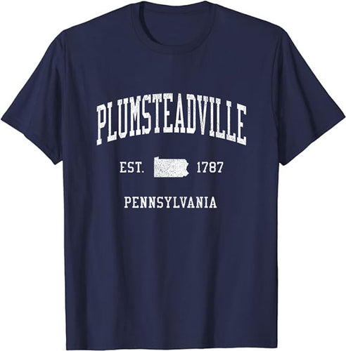 Plumsteadville Pennsylvania PA T-Shirt Vintage Athletic Sports Design Tee