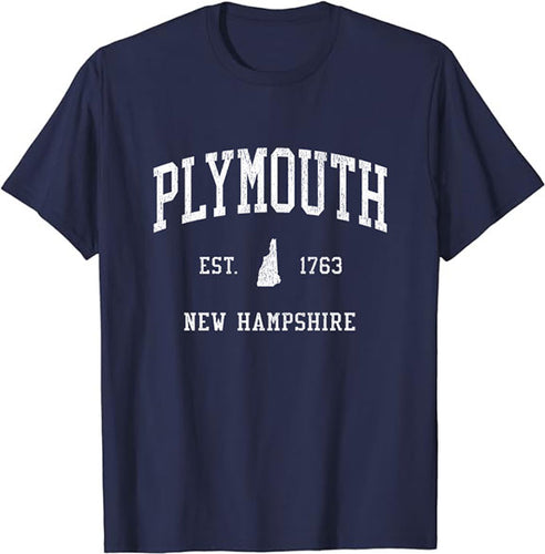 Plymouth New Hampshire NH T-Shirt Vintage Athletic Sports Design Tee