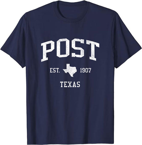 Post Texas TX T-Shirt Vintage Athletic Sports Design Tee