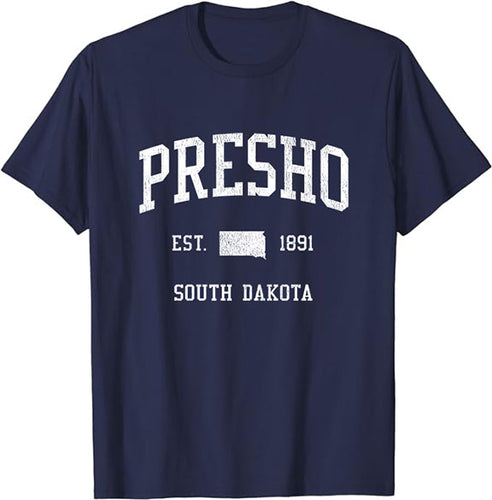 Presho South Dakota SD T-Shirt Vintage Athletic Sports Design Tee