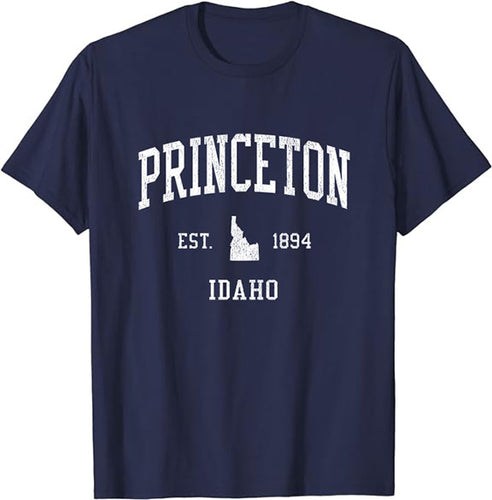 Princeton Idaho ID T-Shirt Vintage Athletic Sports Design Tee