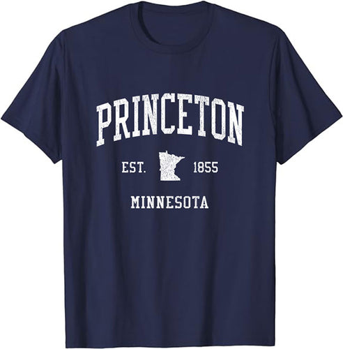 Princeton Minnesota MN T-Shirt Vintage Athletic Sports Design Tee