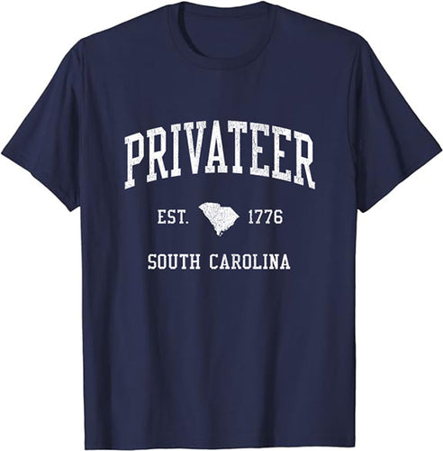 Privateer South Carolina SC T-Shirt Vintage Athletic Sports Design Tee
