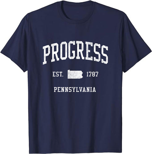 Progress Pennsylvania PA T-Shirt Vintage Athletic Sports Design Tee