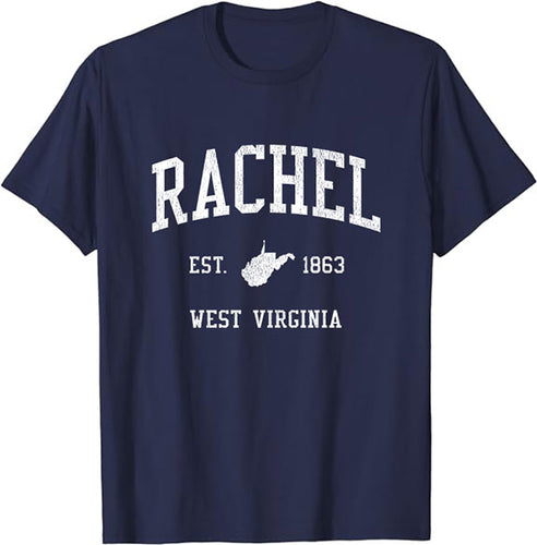 Rachel West Virginia WV Vintage Athletic Sports Design T-Shirt JS01