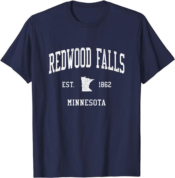 Redwood Falls Minnesota MN T-Shirt Vintage Athletic Sports Design Tee