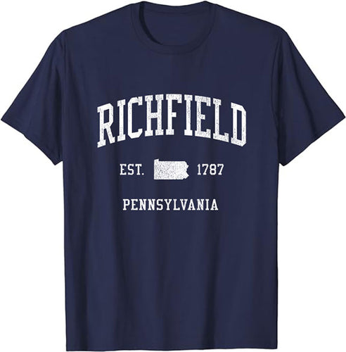 Richfield Pennsylvania PA T-Shirt Vintage Athletic Sports Design Tee