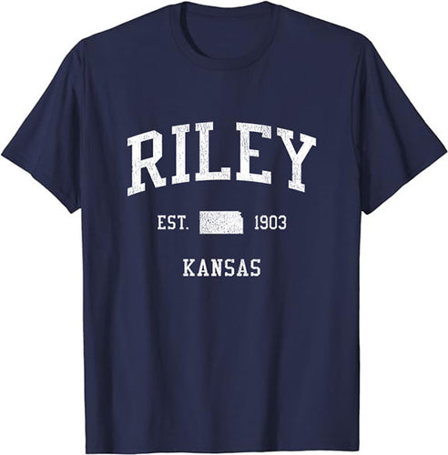 Riley Kansas KS T-Shirt Vintage Athletic Sports Design Tee