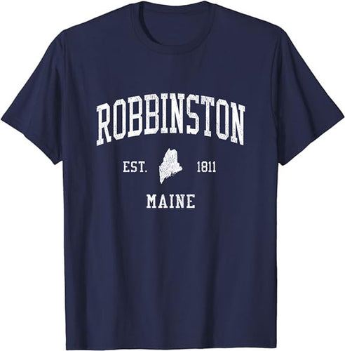 Robbinston Maine ME T-Shirt Vintage Athletic Sports Design Tee