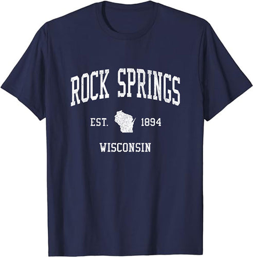 Rock Springs Wisconsin WI T-Shirt Vintage Athletic Sports Design Tee