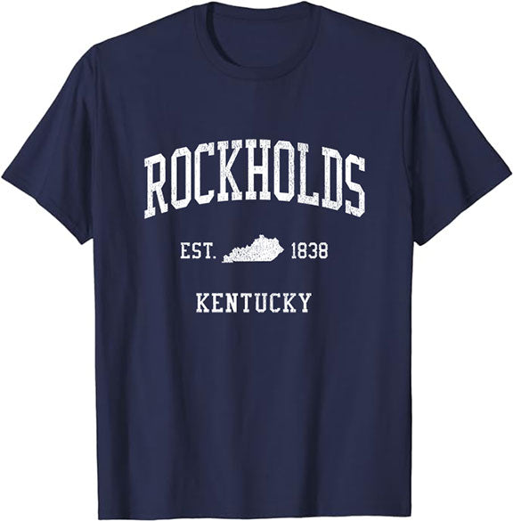 Rockholds Kentucky KY T-Shirt Vintage Athletic Sports Design Tee