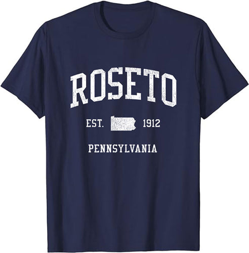 Roseto Pennsylvania PA T-Shirt Vintage Athletic Sports Design Tee