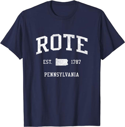 Rote Pennsylvania PA T-Shirt Vintage Athletic Sports Design Tee