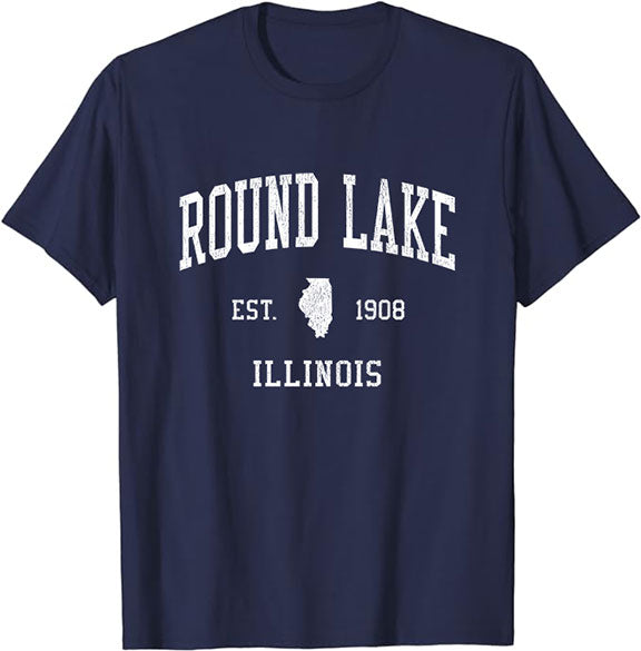 Round Lake Illinois IL T-Shirt Vintage Athletic Sports Design Tee
