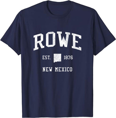 Rowe New Mexico NM T-Shirt Vintage Athletic Sports Design Tee