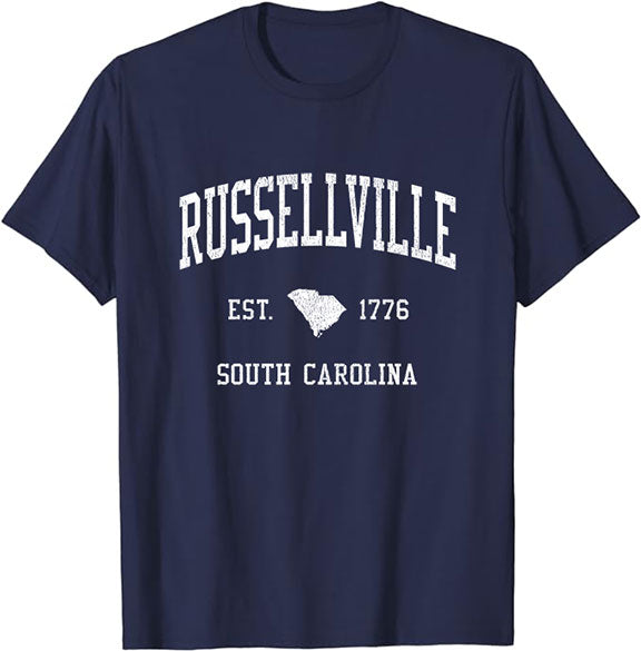 Russellville South Carolina SC T-Shirt Vintage Athletic Sports Design Tee