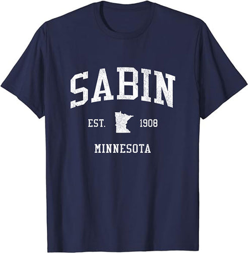 Sabin Minnesota MN T-Shirt Vintage Athletic Sports Design Tee