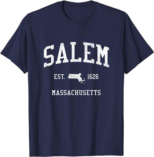 Salem Massachusetts MA T-Shirt Vintage Athletic Sports Design Tee