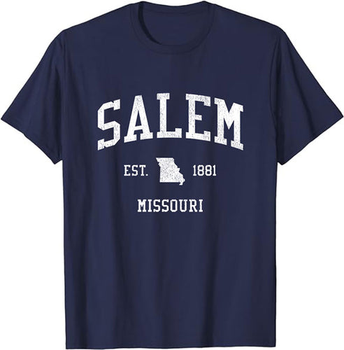 Salem Missouri MO T-Shirt Vintage Athletic Sports Design Tee