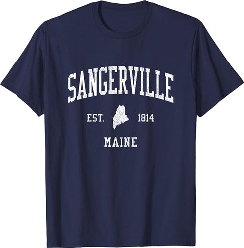 Sangerville Maine ME T-Shirt Vintage Athletic Sports Design Tee