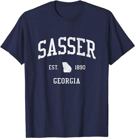 Sasser Georgia GA T-Shirt Vintage Athletic Sports Design Tee