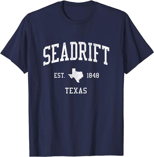 Seadrift Texas TX T-Shirt Vintage Athletic Sports Design Tee