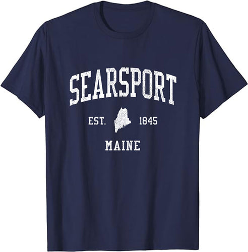 Searsport Maine ME T-Shirt Vintage Athletic Sports Design Tee