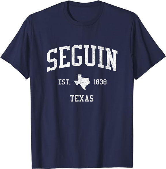 Seguin Texas TX T-Shirt Vintage Athletic Sports Design Tee