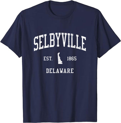 Selbyville Delaware DE T-Shirt Vintage Athletic Sports Design Tee