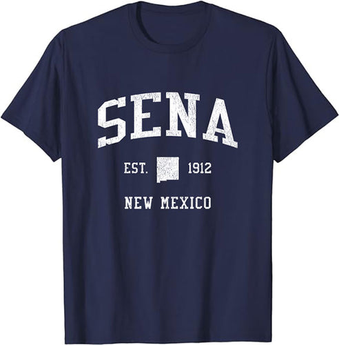 Sena New Mexico NM T-Shirt Vintage Athletic Sports Design Tee